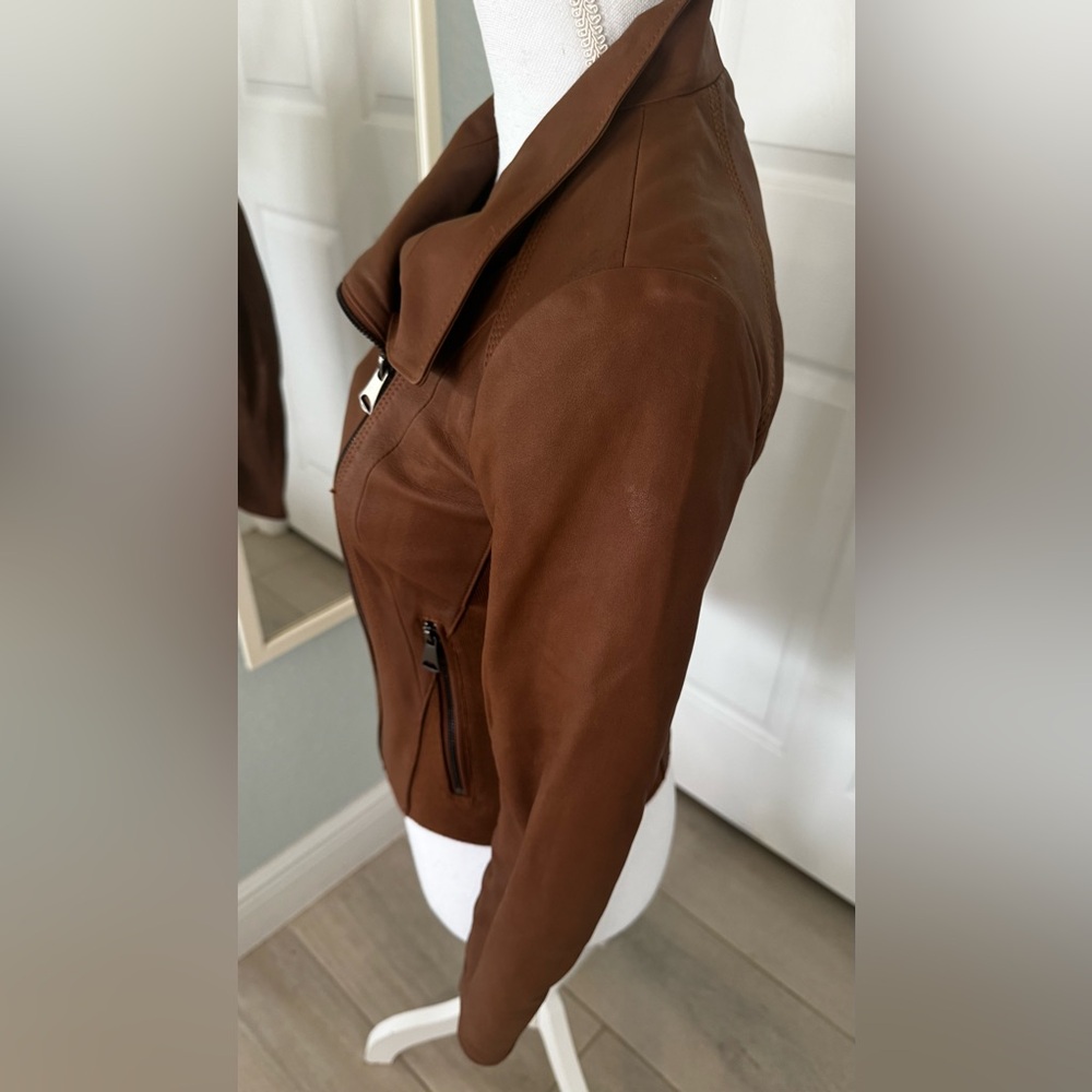 Marc New York Brown Leather Jacket Sz XS - Picture 8 of 16